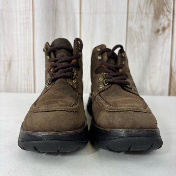 Timberland Leather Boots Rugged Outdoor Combat Comfort Ankle Boot Brown Sz 8.5 - Picture 7 of 15